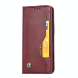 For Xiaomi Mi 11 Lite Knead Skin Texture Horizontal Flip Leather Case with Photo Frame & Holder & Card Slots & Wallet(Wine Red)