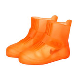 Fashion Integrated PVC Waterproof  Non-slip Shoe Cover with Thickened Soles Size: 32-33(Orange)