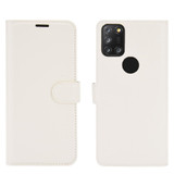 For Alcatel 3X 2020 Litchi Texture Horizontal Flip Protective Case with Holder & Card Slots & Wallet(White)