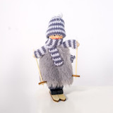 Christmas Wool Plush Doll Ski Girl Decorative Pendant(Grey)