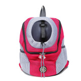 Outdoor Pet Dog Carrier Bag Front Bag Double Shoulder Portable Travel Backpack Mesh Backpack Head, Size:L(Rose Red)