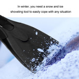 Mini Car Snow Shovel Multifunctional Silicone Anti-Slip Handle De-Icing Tool(Black)