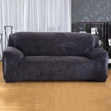 Plush Fabric Sofa Cover Thick Slipcover Couch Elastic Sofa Covers Not Include Pillow Case, Specification:4 seat 230-300cm (Grey)