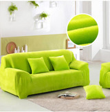 Plush Fabric Sofa Cover Thick Slipcover Couch Elastic Sofa Covers Not Include Pillow Case, Specification:3 seat 190-230cm(Green)