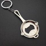 Pan Bottle Opener Key Chain Car Bag Pendant(Silver)