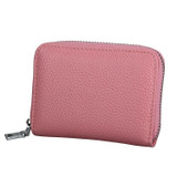 KB205 Antimagnetic RFID Litchi Texture Leather Zipper Large-capacity Card Holder Wallet(Pink)
