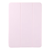 For iPad Pro 12.9 inch(2020) Horizontal Flip Ultra-thin Double-sided Clip Non-buckle Magnetic PU Leather Tablet Case With Three-folding Holder & Sleep / Wake-up Function(Pink)