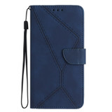 For OPPO Reno8 4G / Reno7 4G Stitching Embossed Leather Phone Case(Blue)