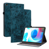 For Realme Pad 10.4 / Pad 5G 10.4 Butterfly Rose Embossed Leather Tablet Case(Dark Blue)