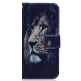 For Xiaomi Poco F5 Pro / Redmi K60 Coloured Drawing Flip Leather Phone Case(Lion)