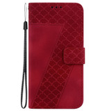 For Xiaomi 12 Pro 7-shaped Embossed Leather Phone Case(Red)