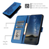 For OPPO Reno8 Pro Datura Flower Embossed Flip Leather Phone Case(Blue)