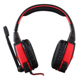 KOTION EACH G4000 USB Version Stereo Gaming Headphone Headset Headband with Microphone Volume Control LED Light for PC Gamer,Cable Length: About 2.2m(Black Red)