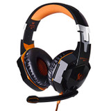 EACH G2000 Over-ear Stereo Bass Gaming Headset with Mic & LED Light for Computer, Cable Length: 2.2m(Orange)