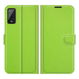 For Wiko Power U20 Litchi Texture Horizontal Flip Protective Case with Holder & Card Slots & Wallet(Green)