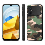 For Xiaomi POCO M5 4G Camouflage Leather Back Cover Phone Case(Green)