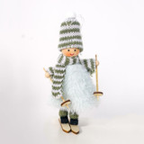 Christmas Wool Plush Doll Ski Girl Decorative Pendant(Green)
