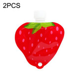 2 PCS Portable Silicone Lotion Bottle Hand Sanitizer Bottle Travel Soft Pack Shampoo Shower Gel Bottle( Strawberry red)