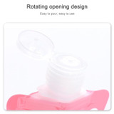 2 PCS Portable Silicone Lotion Bottle Hand Sanitizer Bottle Travel Soft Pack Shampoo Shower Gel Bottle( Strawberry red)