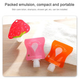 2 PCS Portable Silicone Lotion Bottle Hand Sanitizer Bottle Travel Soft Pack Shampoo Shower Gel Bottle( Strawberry red)