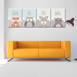 Animal Poster Painting Cartoon Nursery Wall PictureBaby Kids Room Decoration without Frame, Size:40x50cm(Deer)