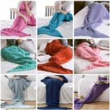 Mermaid Tail Blanket For Adult Super Soft Sleeping Knitted Blankets, Size:90 X50cm(Watermelon Red)