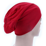 Men Candy Colors Knit Sleeve Cap Hip-hop Cap, Hat Size:One Size(Rose Red)