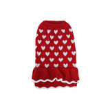 Autumn Winter Pet Red Love Sweater Festive Christmas Pet Clothes, Size: M