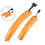 Bicycle Telescopic Folding Mudguard  27.5 Inch Extended Water Retaining LED Taillight(Orange)