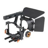 YELANGU YLG1105A A7 Cage Set Include Video Camera Cage Stabilizer / Follow Focus / Matte Box for Sony GH4 / A7S / A7 / A7R / A72 / A7RII / A7SII / A6000 / A6500 / A6300 / A7R3 / A7S3 / A7R4  (Orange)
