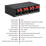 B052 2 In 2 Out Power Amplifier Speaker Selection Switcher with Volume Adjustment, 2 Power Amplifiers Audio Switcher Switch Distribution Comparator, 200W Per Channel