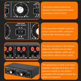 B052 2 In 2 Out Power Amplifier Speaker Selection Switcher with Volume Adjustment, 2 Power Amplifiers Audio Switcher Switch Distribution Comparator, 200W Per Channel