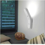 Human Body Induction USB Night Light Light Control Smart Home LED Wall Lamp Bedroom Bedside Lamp  Warm White 3000K( Black)