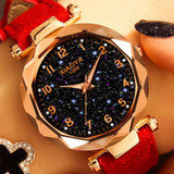 XIAOYA Fashion Women Star Sky Dial PU Leather Belt Quartz Wrist Watches(Grey)