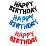 2 PCS 16 Inch Happy Birthday Letter Aluminum Film Balloon Birthday Party Decoration Specification(US Version Black)