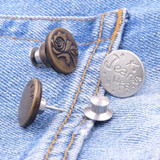 20 PCS 17mm Jeans Buttons Nail-Free Adjustable And Detachable Buttons, Colour: Black