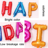 2 PCS 16 Inch Happy Birthday Letter Aluminum Film Balloon Birthday Party Decoration Specification(US Version Golden)