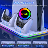 For PS5 / PSVR2 Controller Multi-Functional Cooling Base With RGB Lights(White)