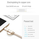 Meizu 1m 2 in 1 Noodle Weave Style Metal Head 5V 2.0A USB-C / Type-C + Micro USB to USB 2.0 Data Sync Charging Cable(Gold)