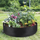 2 PCS 50x20cm 40L Felt Planting Barrel Indoor Outer Round Plant Bag Non-Woven Seedling Bag(Black)