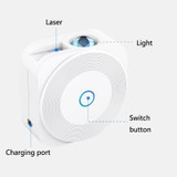 NX-01 USB Bluetooth Star Rotating Projector Lamp(White)