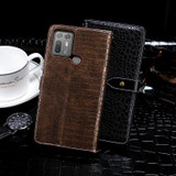 For HTC Desire 20+ idewei Crocodile Texture Horizontal Flip Leather Case with Holder & Card Slots & Wallet(Black)