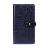 For OPPO K9 5G idewei Crocodile Texture Horizontal Flip Leather Case with Holder & Card Slots & Wallet(Dark Blue)