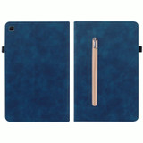 For Samsung Galaxy Tab S6 Lite SM-P610 Skin Feel Solid Color Zipper Smart Leather Tablet Case(Blue)