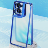 For OPPO Reno8 Electroplated Frosted Phone Case(Blue)