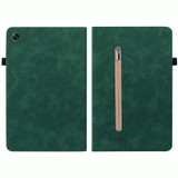 For OPPO Pad Air Skin Feel Solid Color Zipper Leather Tablet Case(Green)