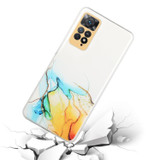 For Xiaomi Redmi Note 11 Pro Foreign Version Hollow Marble Pattern TPU Precise Hole Phone Case(Yellow)