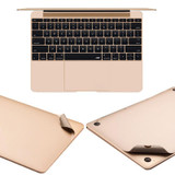 For MacBook Air 11.6 inch A1370 / A1465 4 in 1 Upper Cover Film + Bottom Cover Film + Full-support Film + Touchpad Film Laptop Body Protective Film Sticker(Champagne Gold)