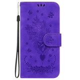 For Realme 10 Pro 5G Butterfly Rose Embossed Leather Phone Case(Purple)