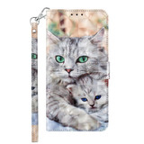 For Xiaomi 12 Pro 3D Painted Pattern Leather Phone Case(Two Loving Cats)